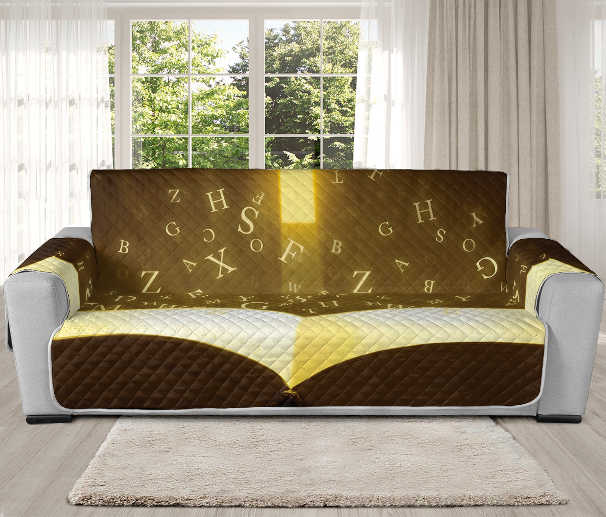 Christian Holy Bible Print Oversized Sofa Protector