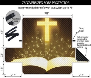 Christian Holy Bible Print Oversized Sofa Protector