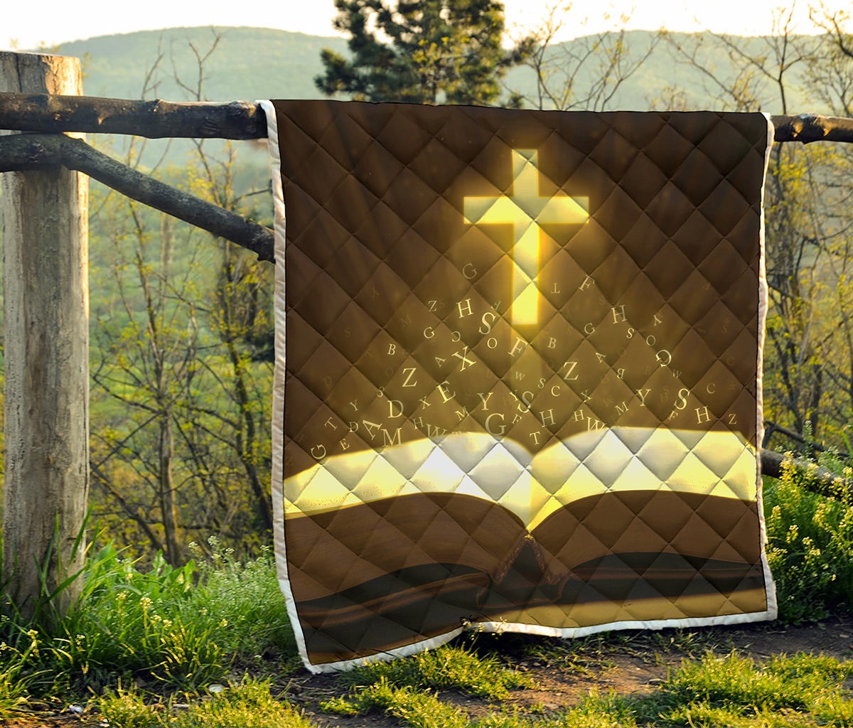 Christian Holy Bible Print Quilt