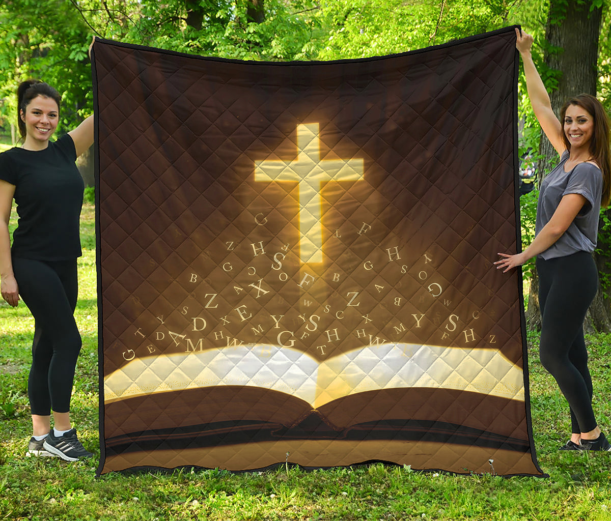 Christian Holy Bible Print Quilt