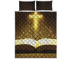 Christian Holy Bible Print Quilt Bed Set