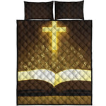 Christian Holy Bible Print Quilt Bed Set