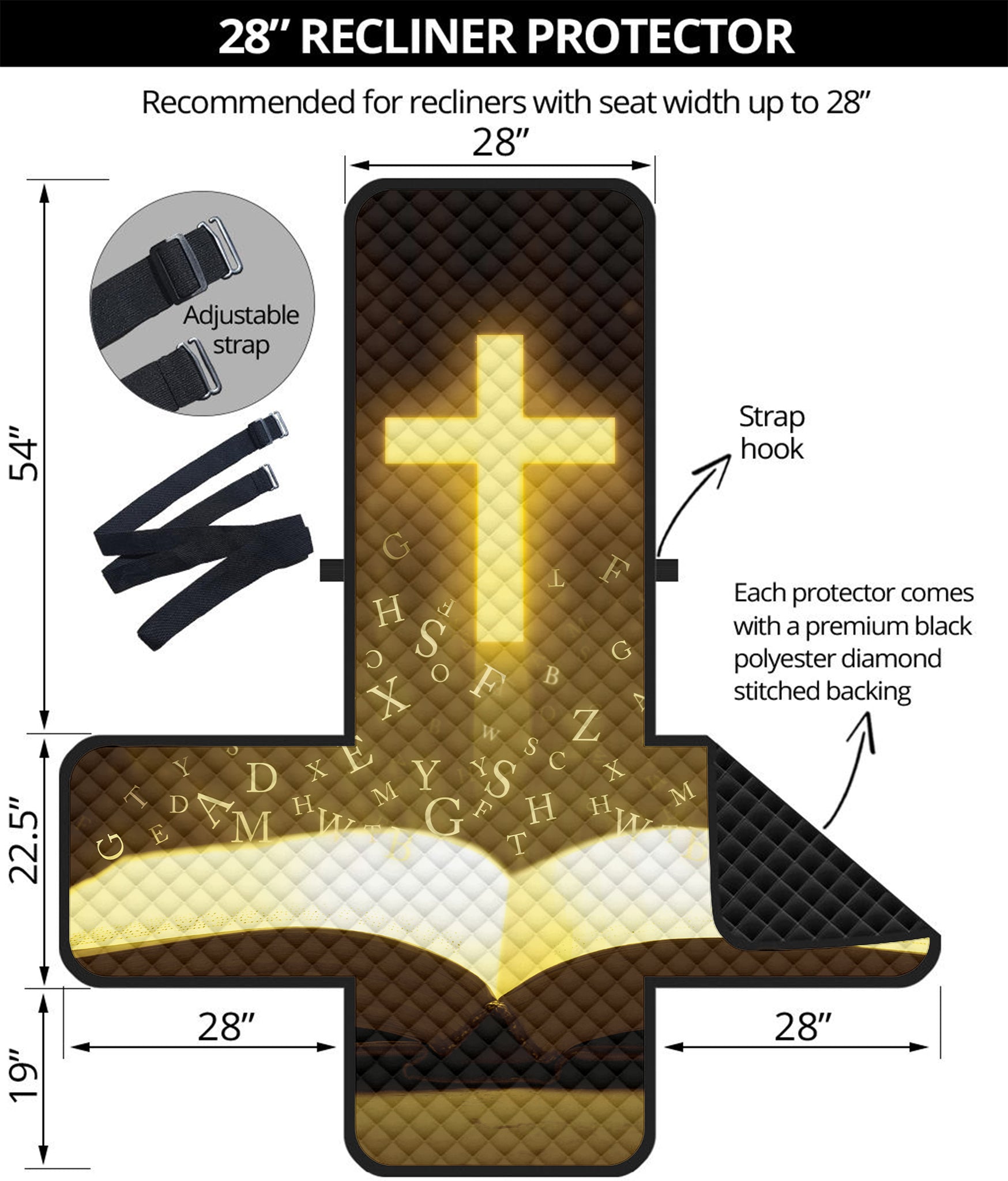 Christian Holy Bible Print Recliner Protector