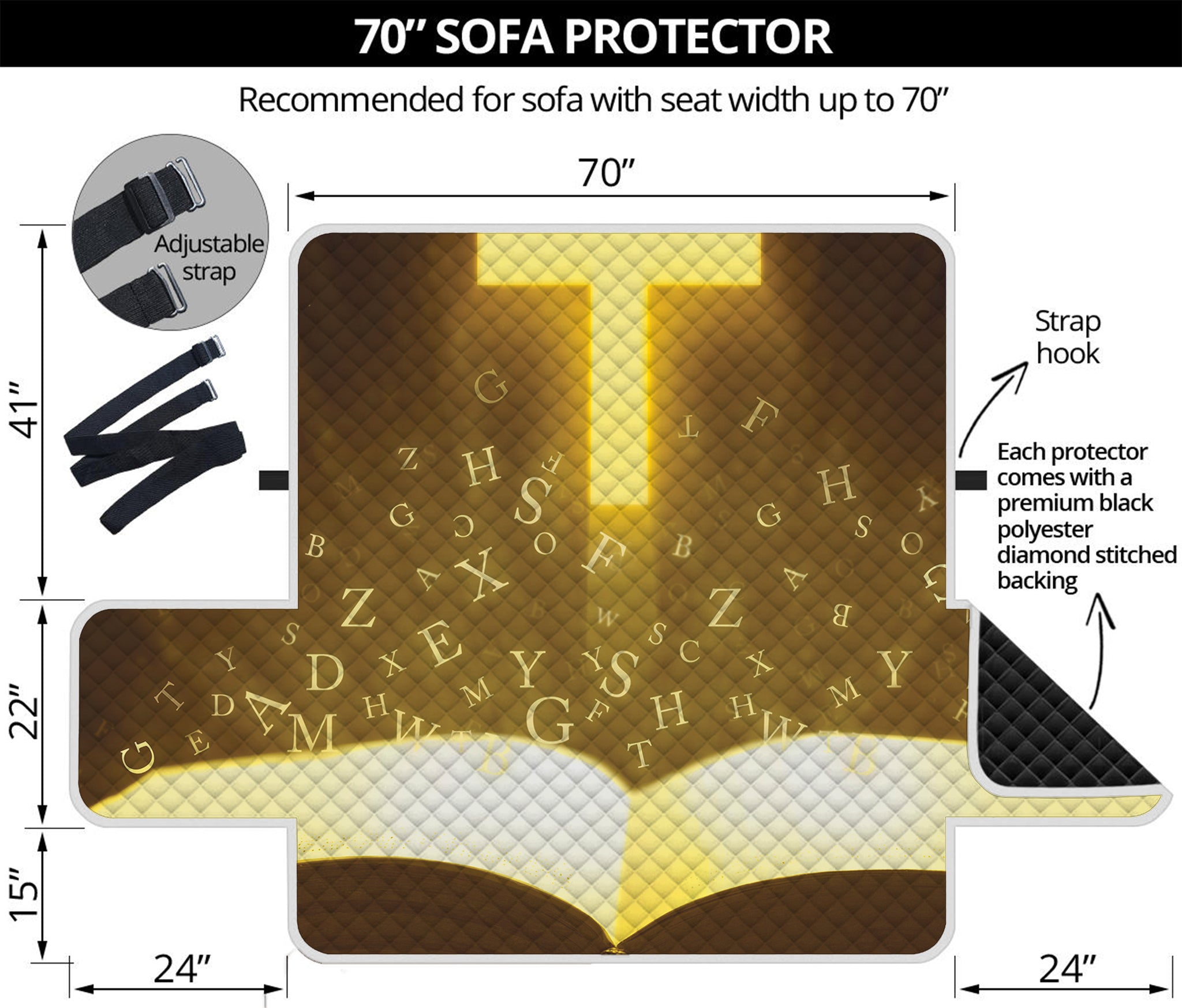 Christian Holy Bible Print Sofa Protector