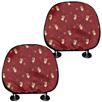 Christmas Angel Pattern Print Car Headrest Covers