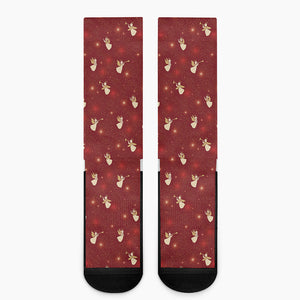 Christmas Angel Pattern Print Crew Socks