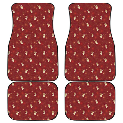 Christmas Angel Pattern Print Front and Back Car Floor Mats