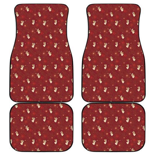 Christmas Angel Pattern Print Front and Back Car Floor Mats