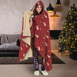 Christmas Angel Pattern Print Hooded Blanket
