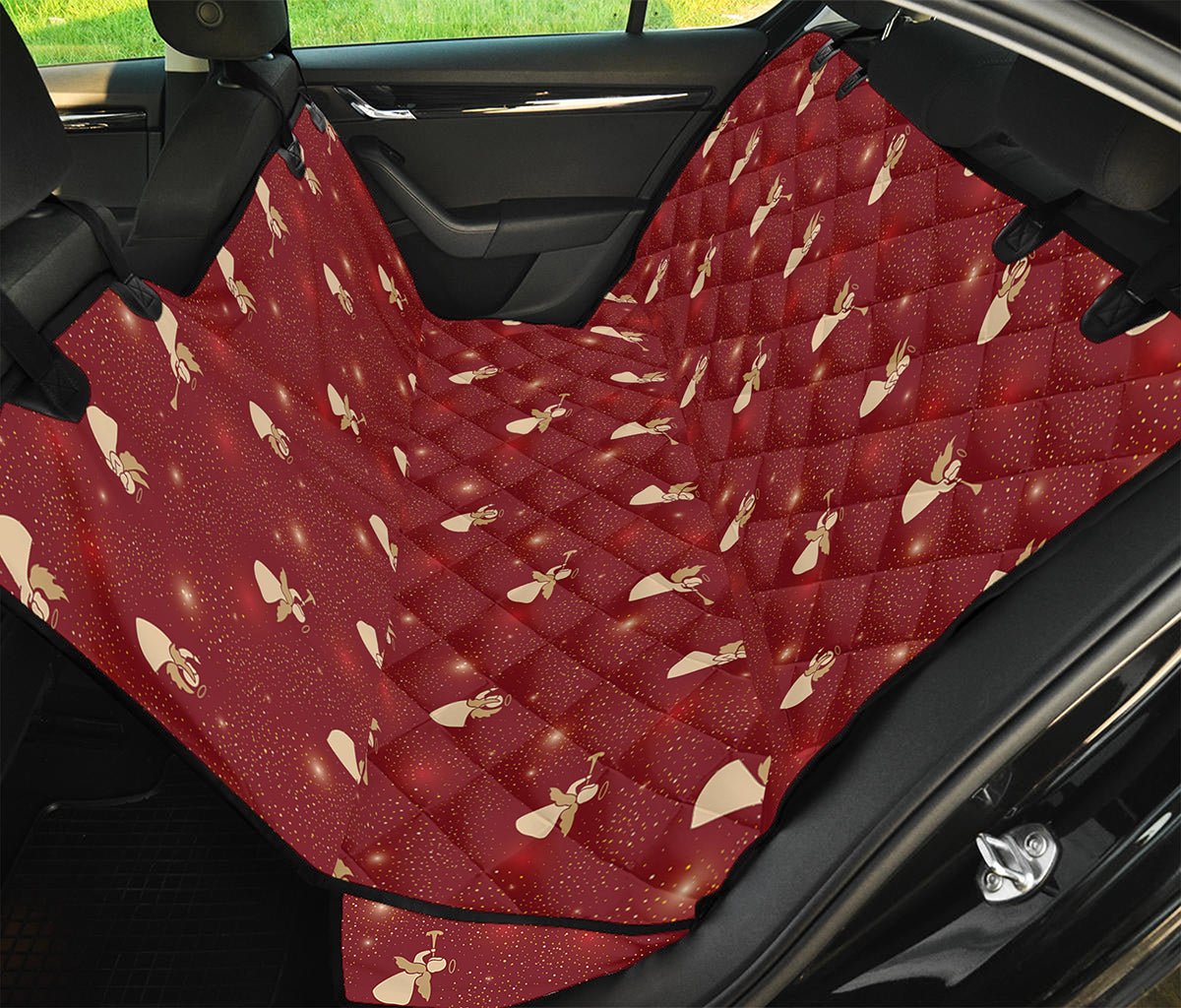 Christmas Angel Pattern Print Pet Car Back Seat Cover