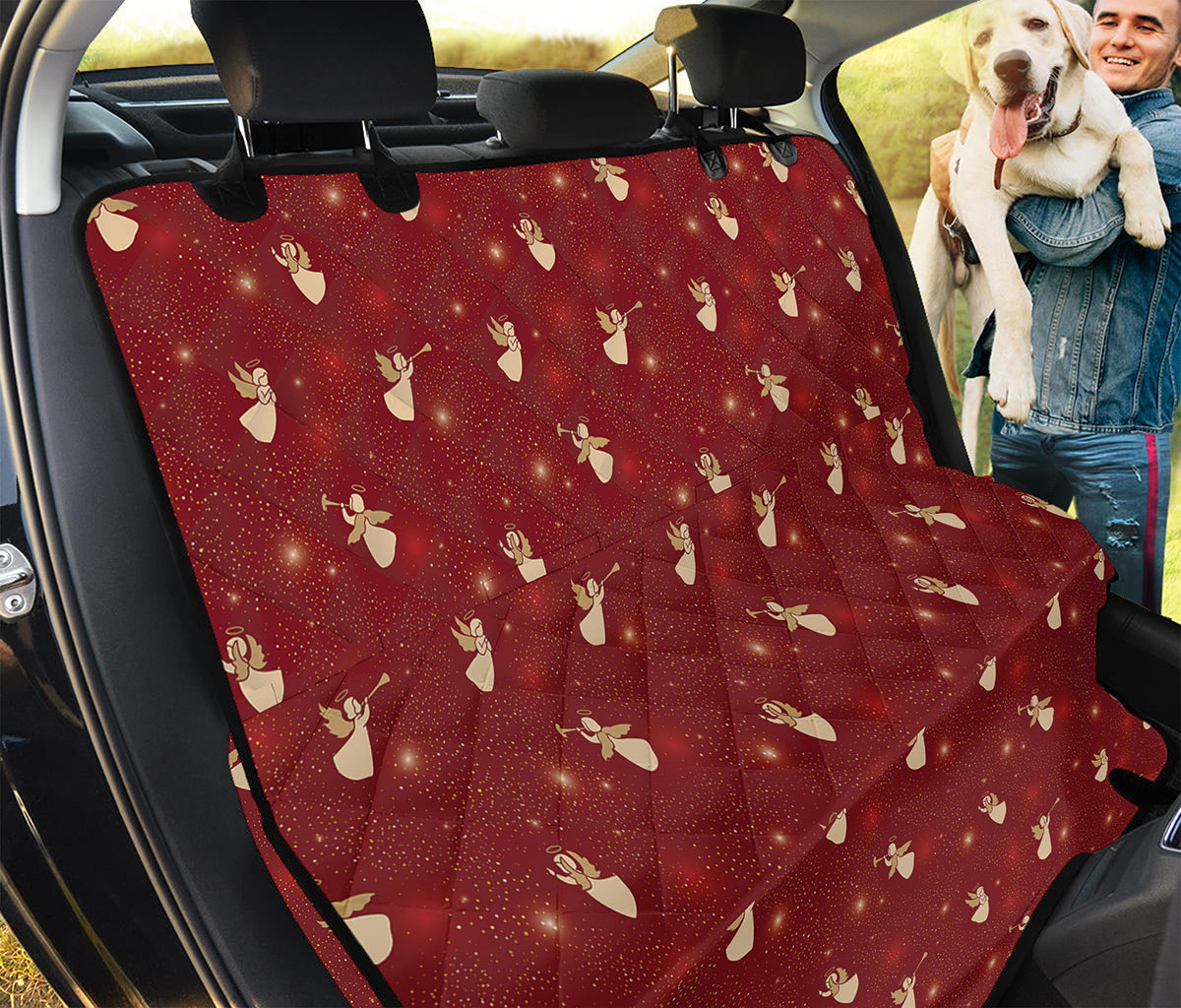 Christmas Angel Pattern Print Pet Car Back Seat Cover