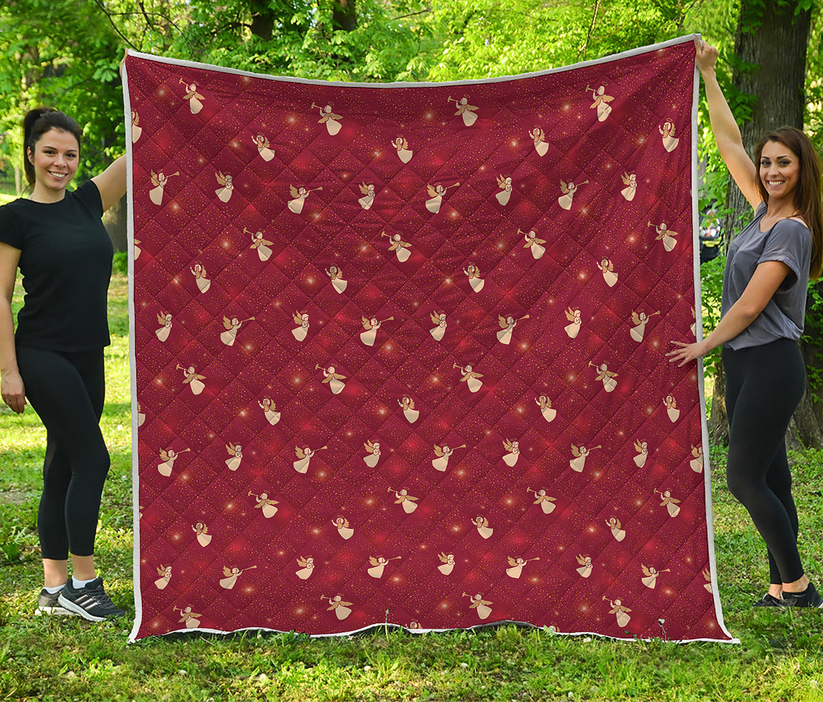 Christmas Angel Pattern Print Quilt