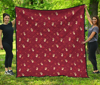 Christmas Angel Pattern Print Quilt
