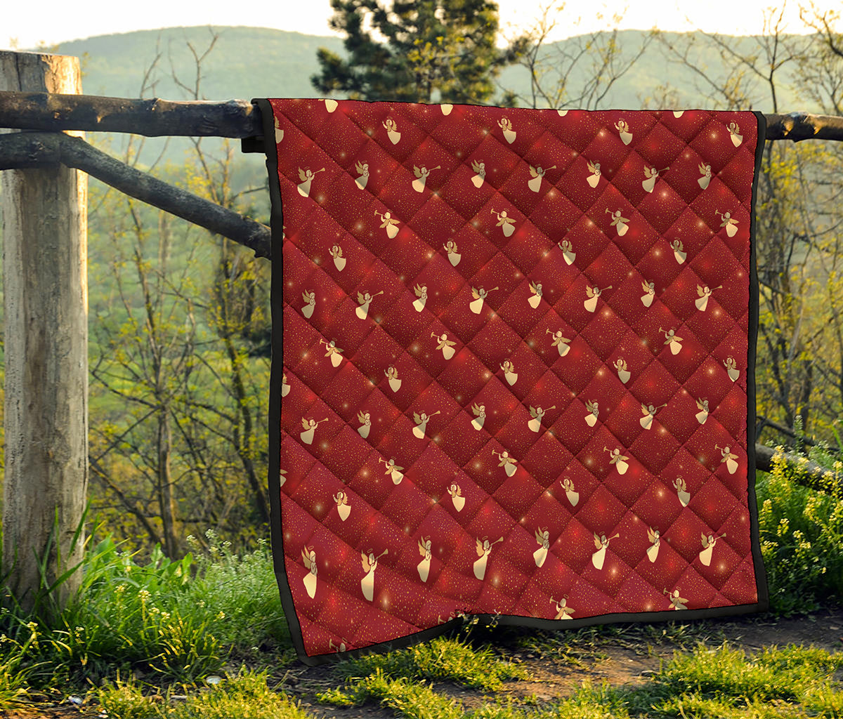 Christmas Angel Pattern Print Quilt