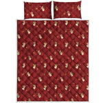 Christmas Angel Pattern Print Quilt Bed Set