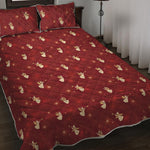 Christmas Angel Pattern Print Quilt Bed Set