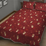 Christmas Angel Pattern Print Quilt Bed Set