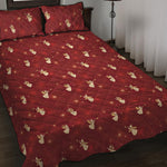 Christmas Angel Pattern Print Quilt Bed Set