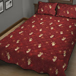 Christmas Angel Pattern Print Quilt Bed Set