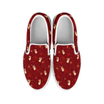 Christmas Angel Pattern Print White Slip On Shoes