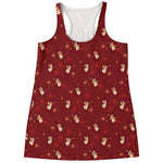Christmas Angel Pattern Print Women's Racerback Tank Top