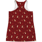 Christmas Angel Pattern Print Women's Racerback Tank Top