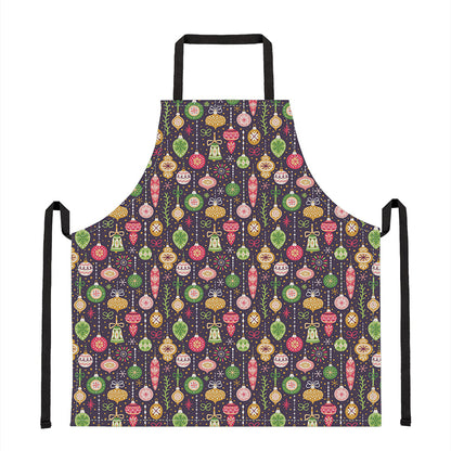 Christmas Baubles Pattern Print Apron