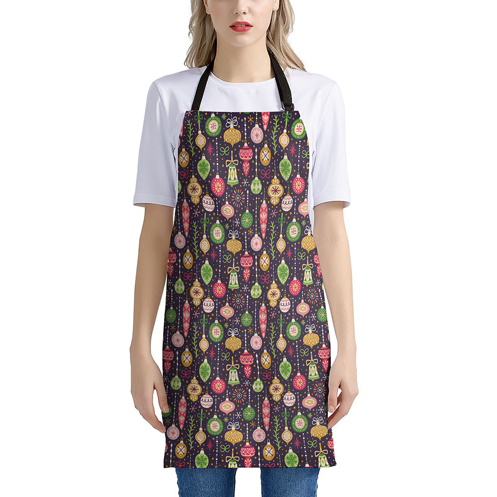 Christmas Baubles Pattern Print Apron