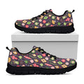 Christmas Baubles Pattern Print Black Running Shoes