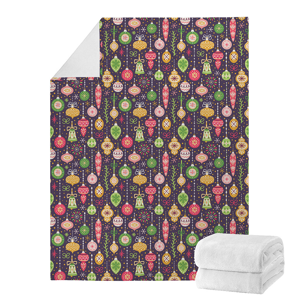 Christmas Baubles Pattern Print Blanket