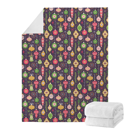 Christmas Baubles Pattern Print Blanket