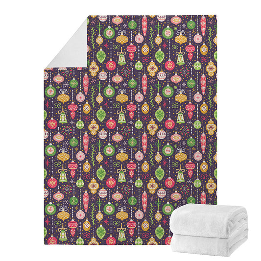 Christmas Baubles Pattern Print Blanket