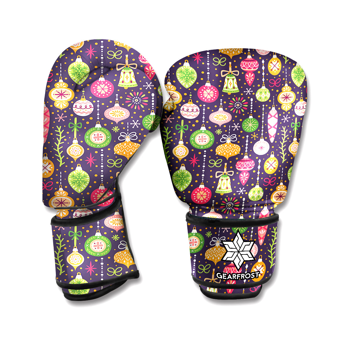 Christmas Baubles Pattern Print Boxing Gloves