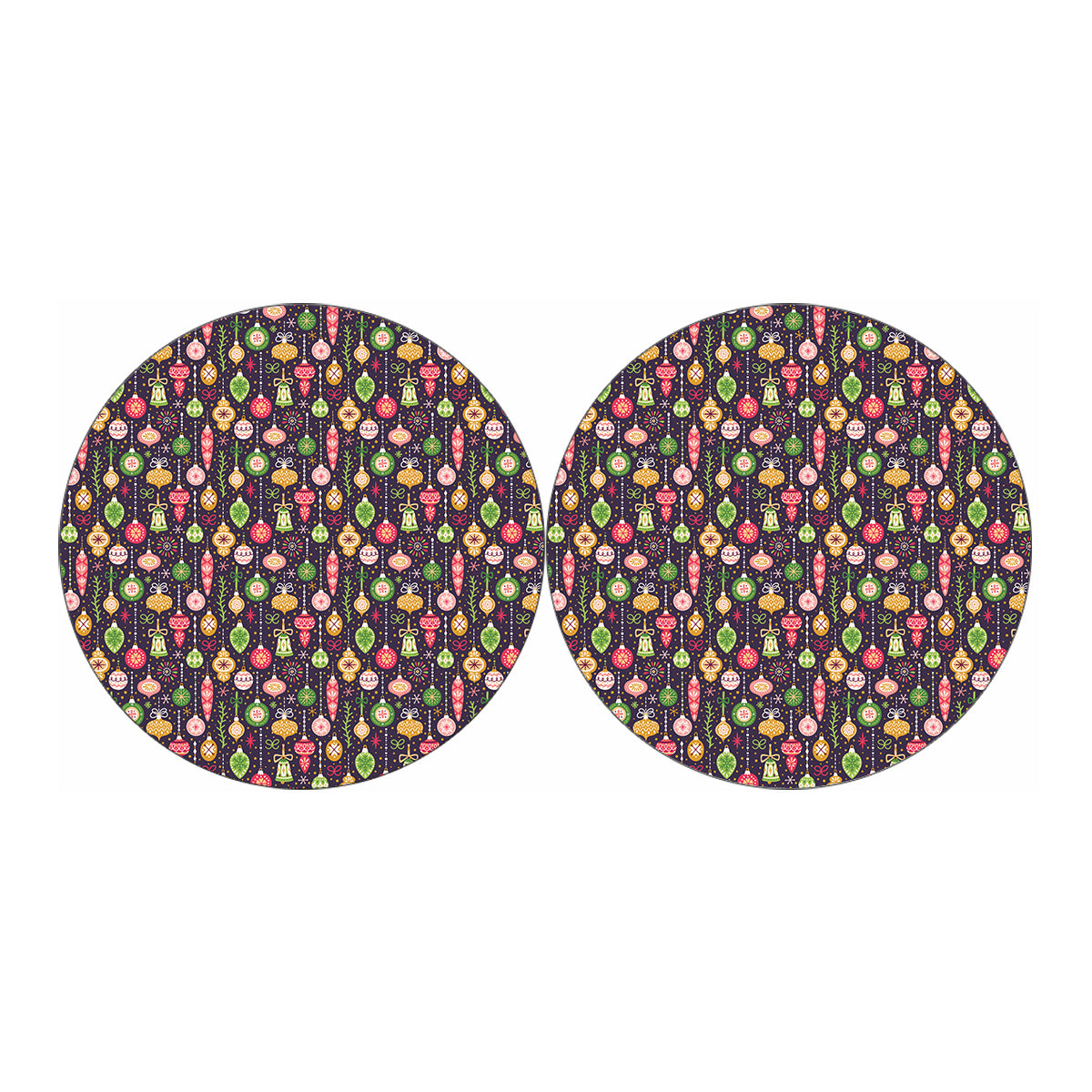 Christmas Baubles Pattern Print Car Coasters