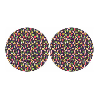 Christmas Baubles Pattern Print Car Coasters