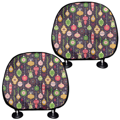 Christmas Baubles Pattern Print Car Headrest Covers