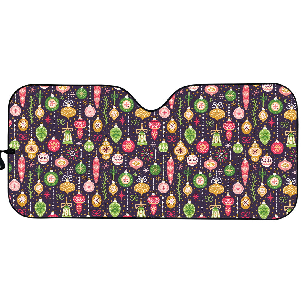 Christmas Baubles Pattern Print Car Sun Shade