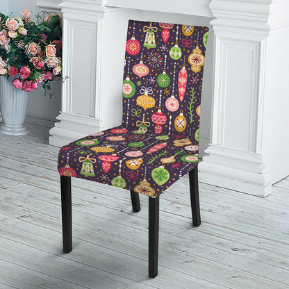 Christmas Baubles Pattern Print Dining Chair Slipcover
