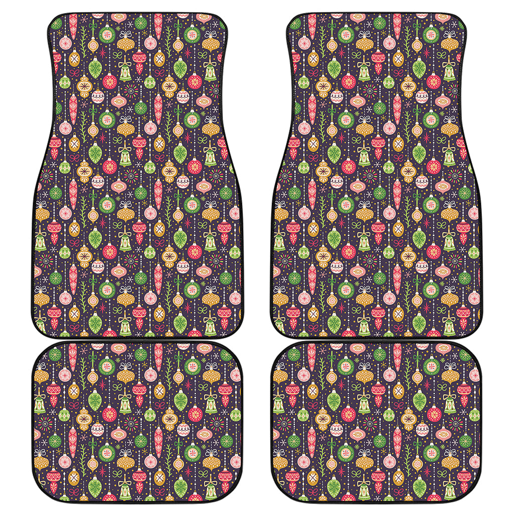 Christmas Baubles Pattern Print Front and Back Car Floor Mats