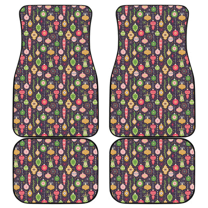 Christmas Baubles Pattern Print Front and Back Car Floor Mats