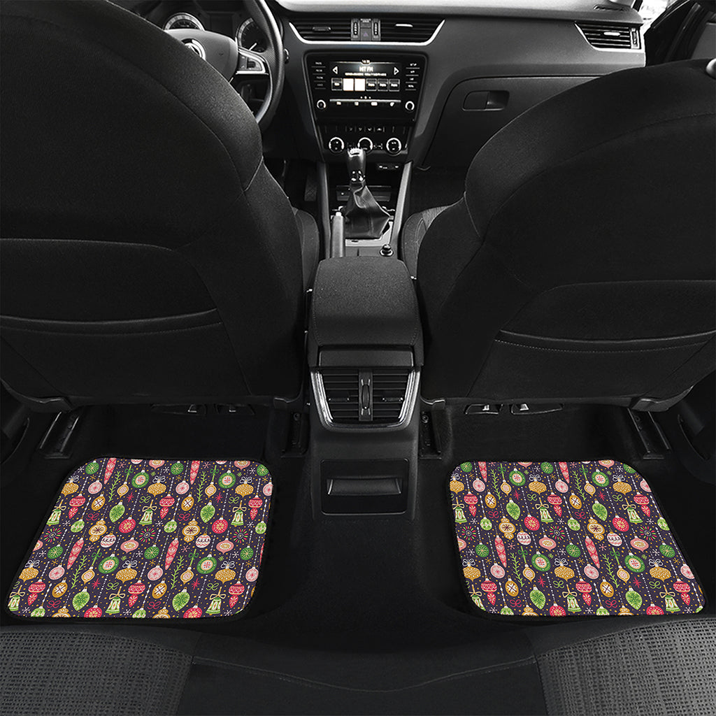 Christmas Baubles Pattern Print Front and Back Car Floor Mats