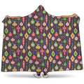 Christmas Baubles Pattern Print Hooded Blanket