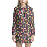 Christmas Baubles Pattern Print Hoodie Dress
