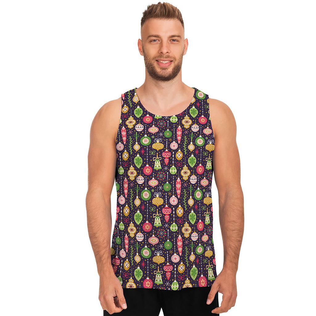 Christmas Baubles Pattern Print Men's Tank Top