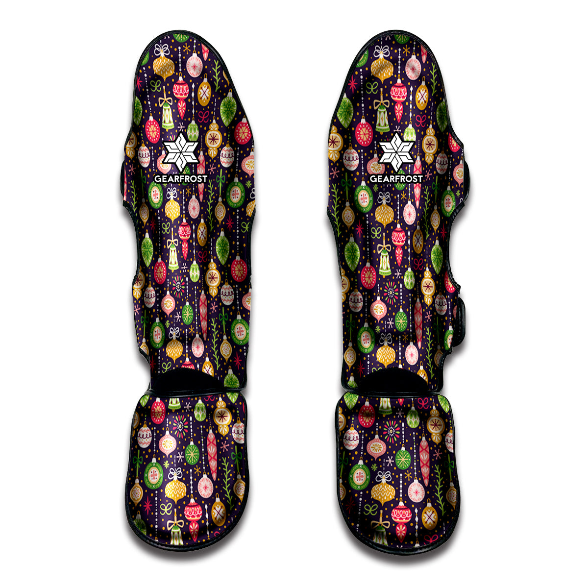 Christmas Baubles Pattern Print Muay Thai Shin Guard