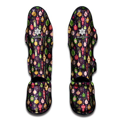 Christmas Baubles Pattern Print Muay Thai Shin Guard