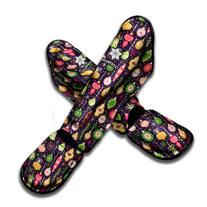 Christmas Baubles Pattern Print Muay Thai Shin Guard