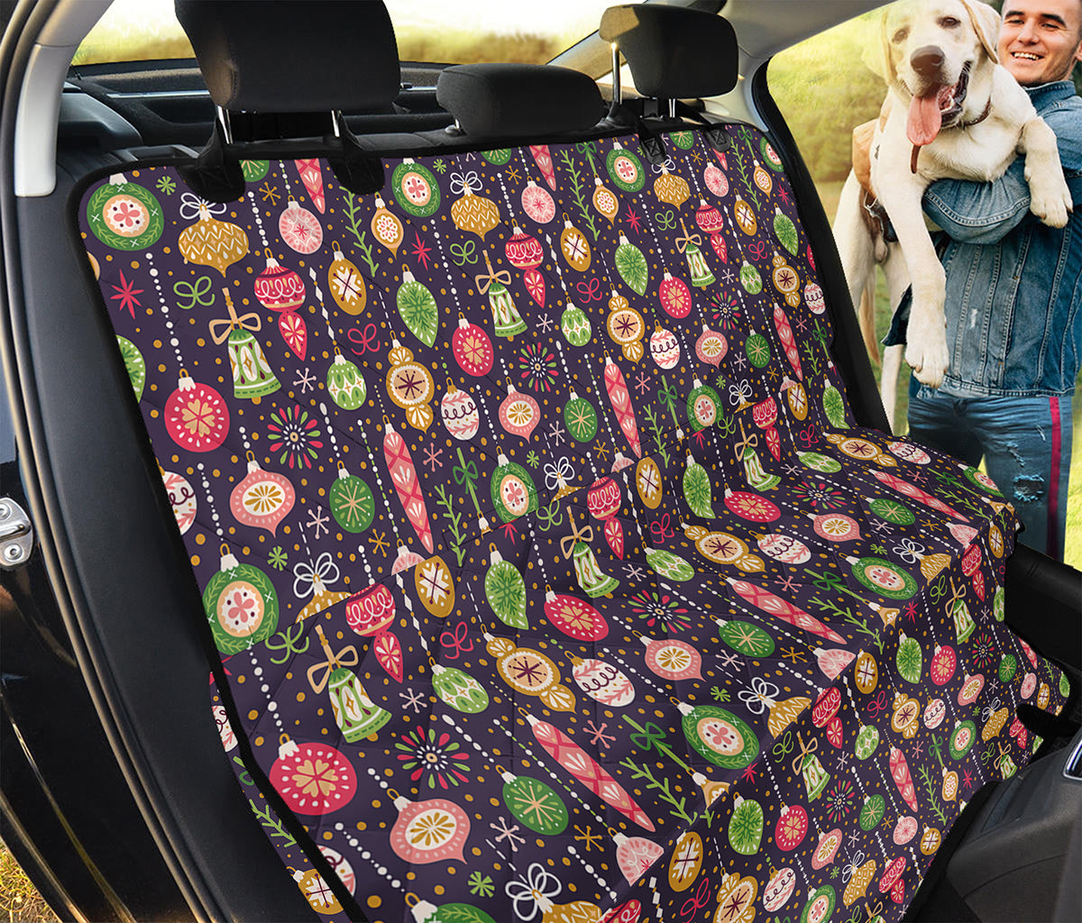 Christmas Baubles Pattern Print Pet Car Back Seat Cover