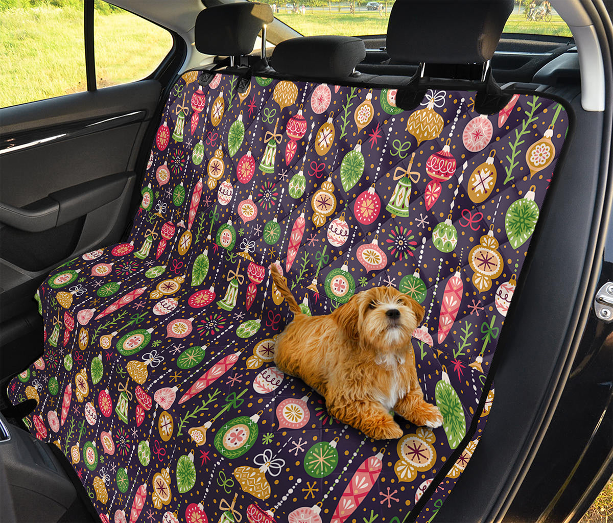 Christmas Baubles Pattern Print Pet Car Back Seat Cover