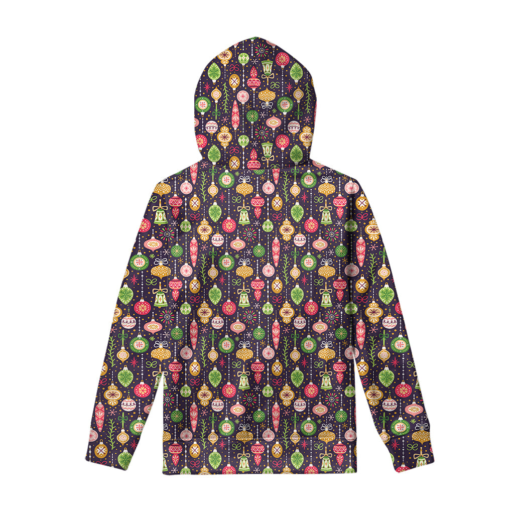 Christmas Baubles Pattern Print Pullover Hoodie